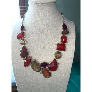 Premier Designs Sparkling Orange & Amber Necklace -- 16"